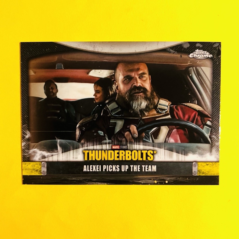 2025 Topps Chrome Marvel Thunderbolts T-20 Alexei Picks Up The Team Scene Card